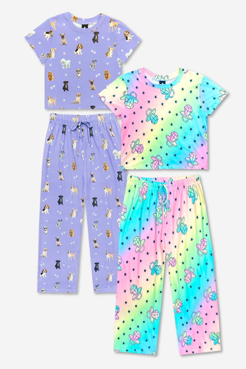 2-Pack Simply Soft S/S Wide Leg Lounge Set