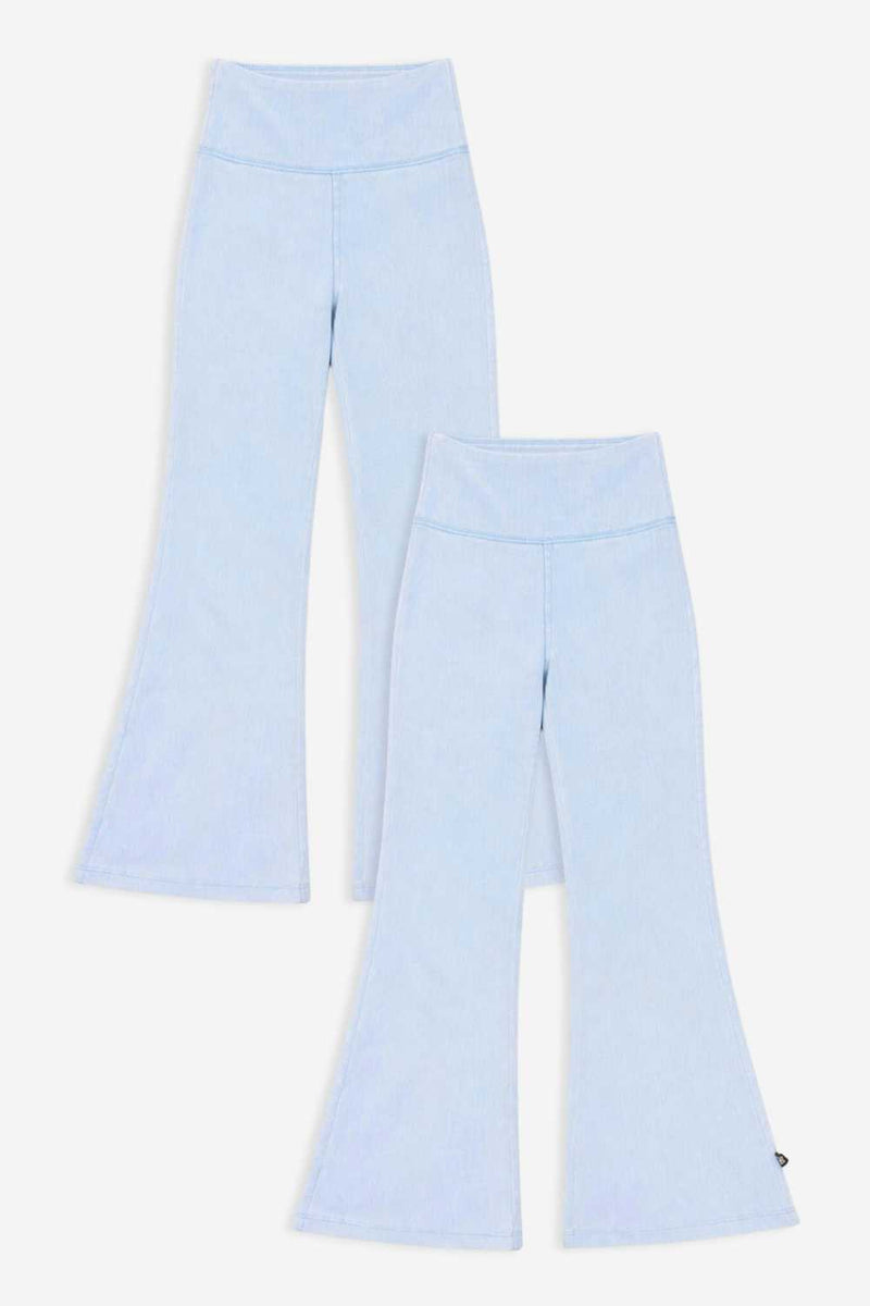 2-Pack Super Stretch Soft Denim Flare Jegging - Light Blue Denim - NEW!