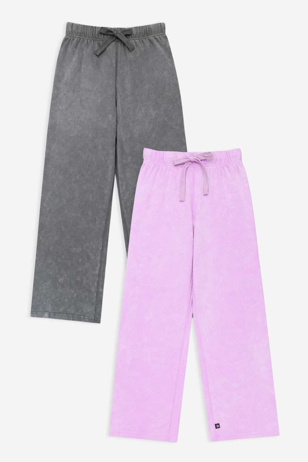 2 Pack - Vintage Washed Cotton Wide Leg Pant - Vintage Grey | Sky Blue
