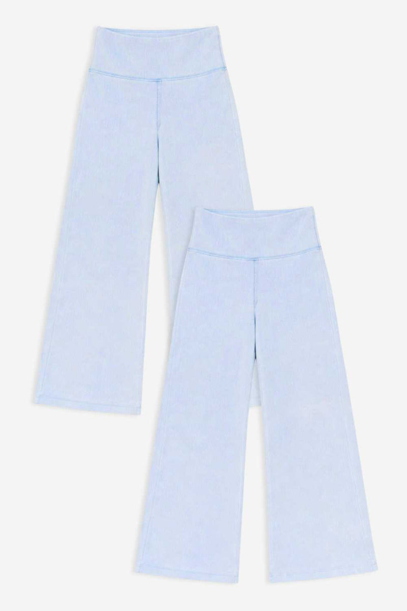 2 Pack Super Stretch Soft Denim Wide Leg Jegging - Light Blue Denim - NEW!