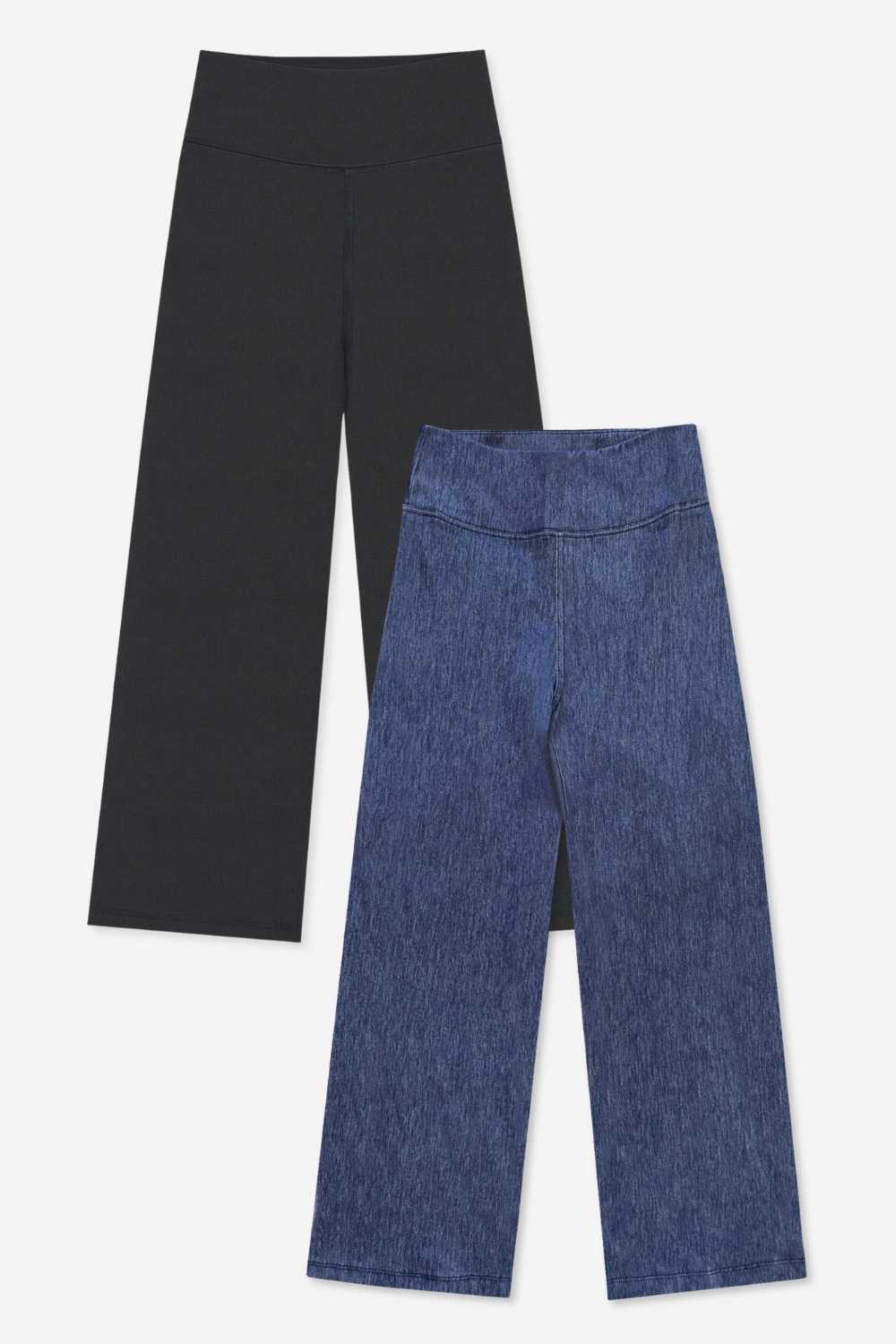 2 Pack Super Stretch Soft Denim Wide Leg Jegging - Light Blue Denim - NEW!