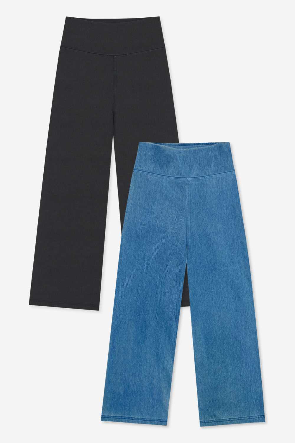 2 Pack Super Stretch Soft Denim Wide Leg Jegging - Light Blue Denim - NEW!