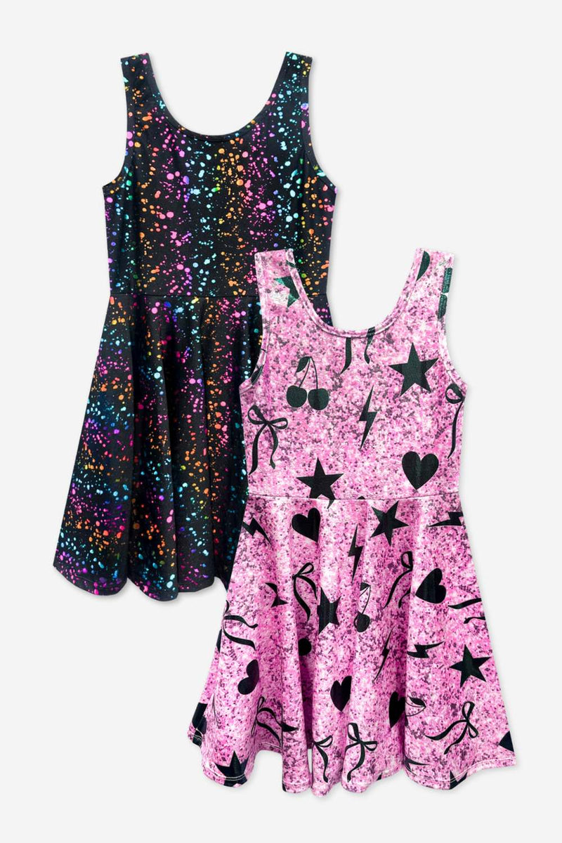 2-Pack Glitter Tank Super Twirl Dress