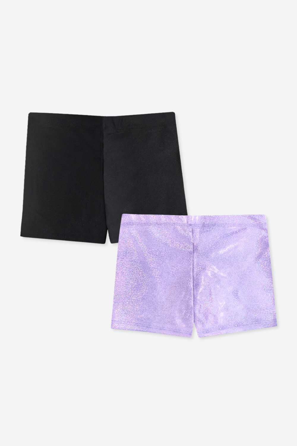 2-Pack High Shine Under Dress & Tumble Short - Black | Pink Glitter