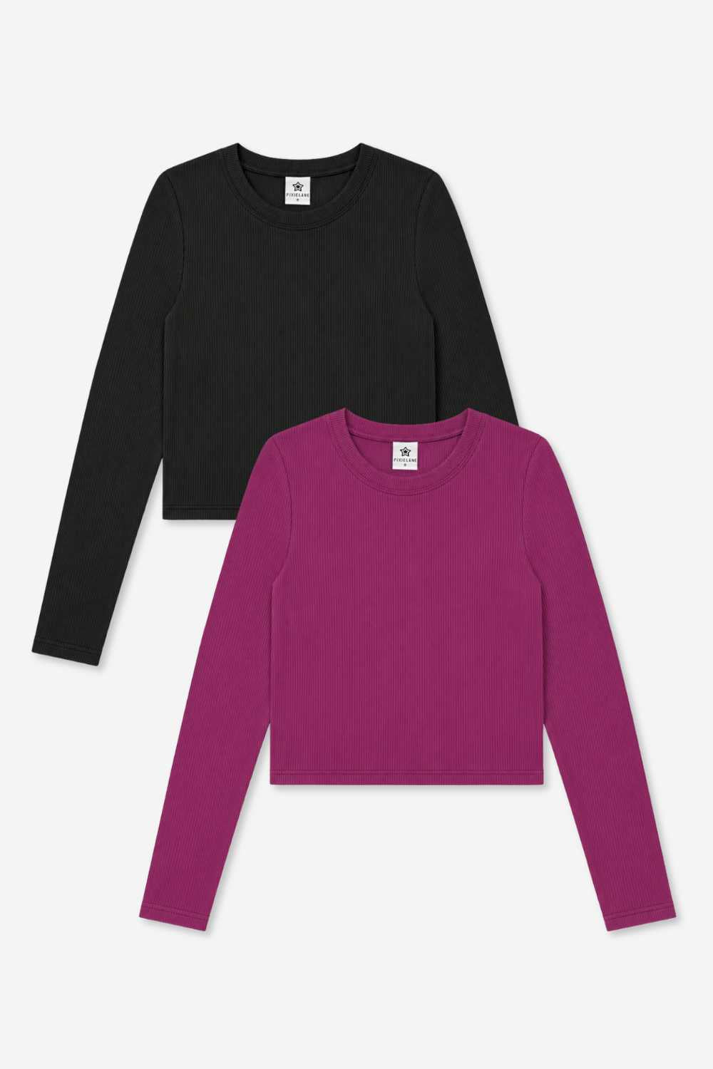 2-Pack Ultra-Soft Ribbed Fitted L/S Tee