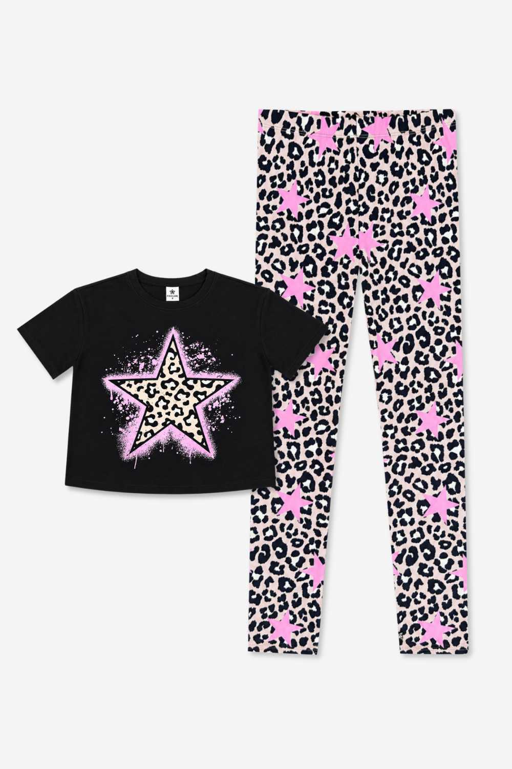 2 Pack Leopard Rockstar Tee & Legging