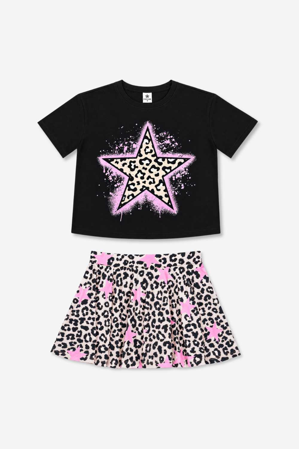 2 Pack Leopard Rockstar Tee & Skort
