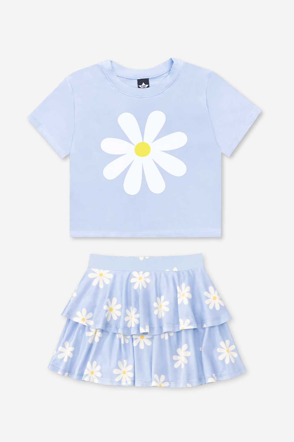 2 Pack Washed Cotton Drop Tee & Simply Soft Double Ruffle Skort