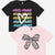 Dusty Pink Leopard Bow | Washed Black Good Vibes - NEW!