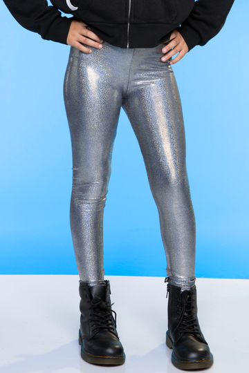 Glitter Foil Long Legging - Metal Glitter