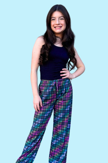 Simply Soft Karate Pant ••• - Multi Rainbow Plaid