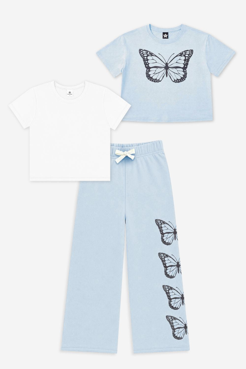 3 Pack Easy Tees & French Terry Wide Leg