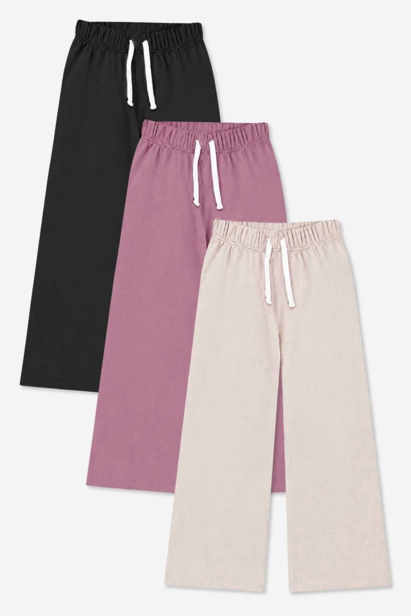 3-Pack Butter French Terry Wide Leg Set - Mulberry | Oatmeal | Black - NEW!