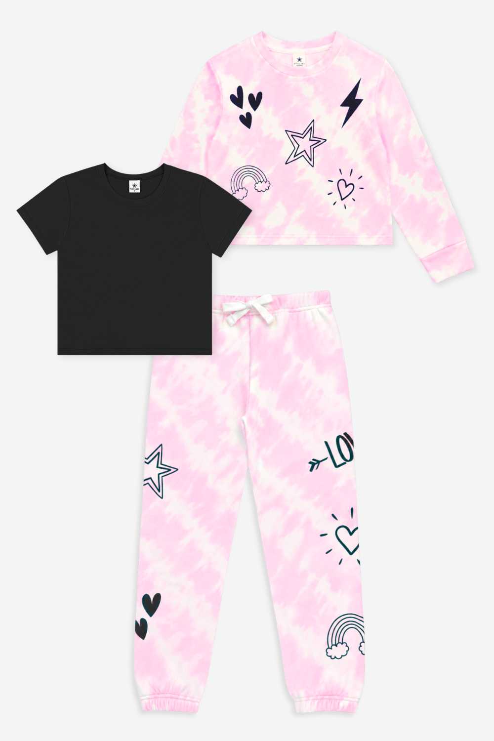 3 Pack Cloud Soft French Terry Easy Crew Sweatshirt, Sweatpant & Simply Soft Tee