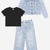 Light Blue Wash Ivory Floral | Black - NEW!