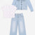 Light Blue Wash | Ivory Ditsy Pink Floral - NEW!