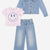 Medium Blue Wash | Pink Floral Smile - NEW!