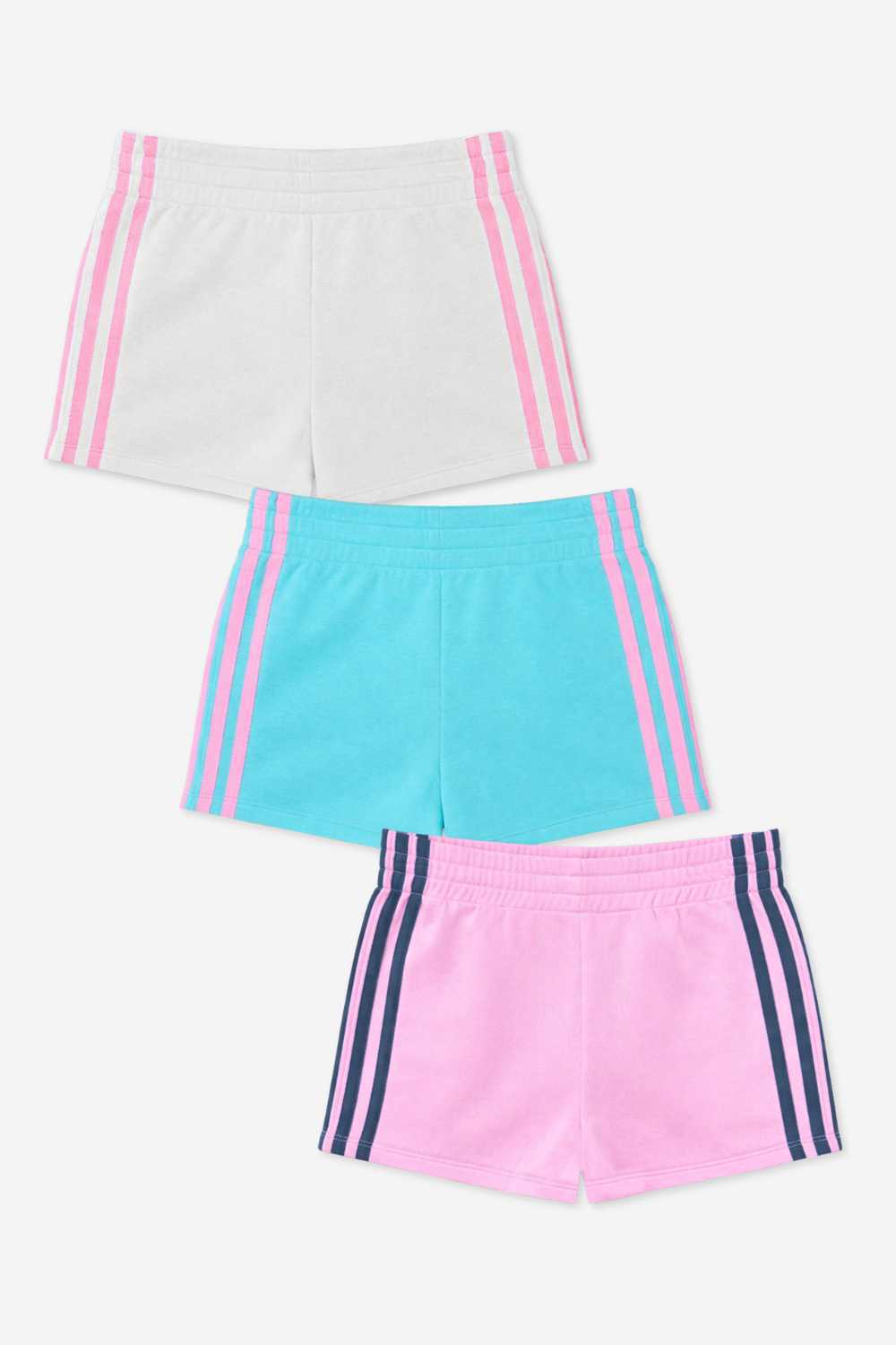 3 Pack - French Terry Smocked Striped Short