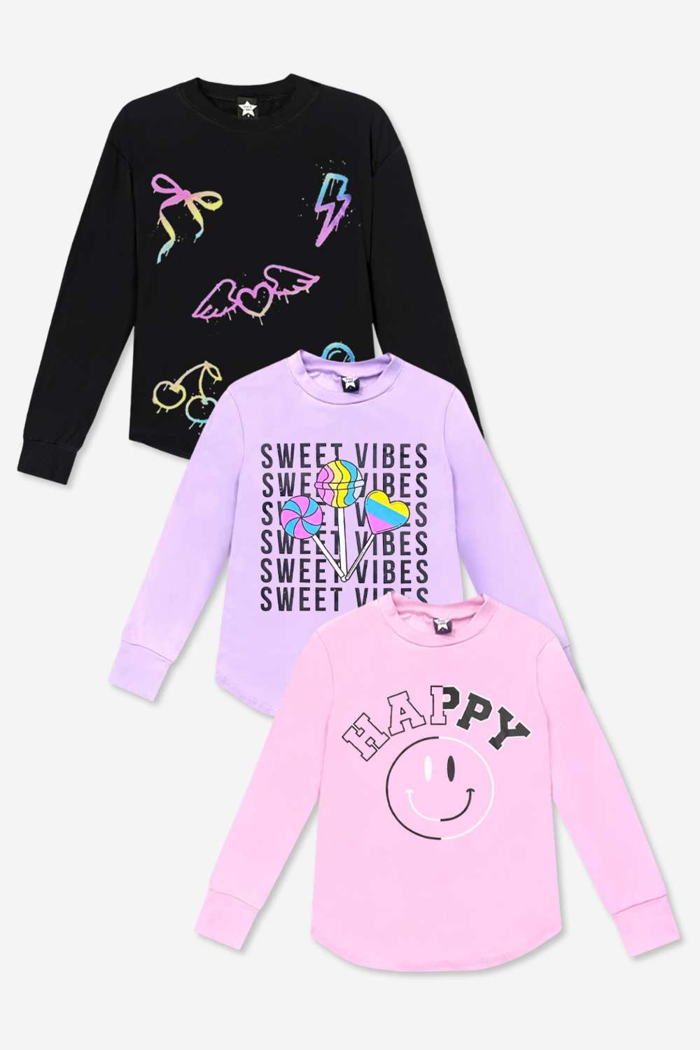 3-Pack Modal Long Sleeve Shirttail Top