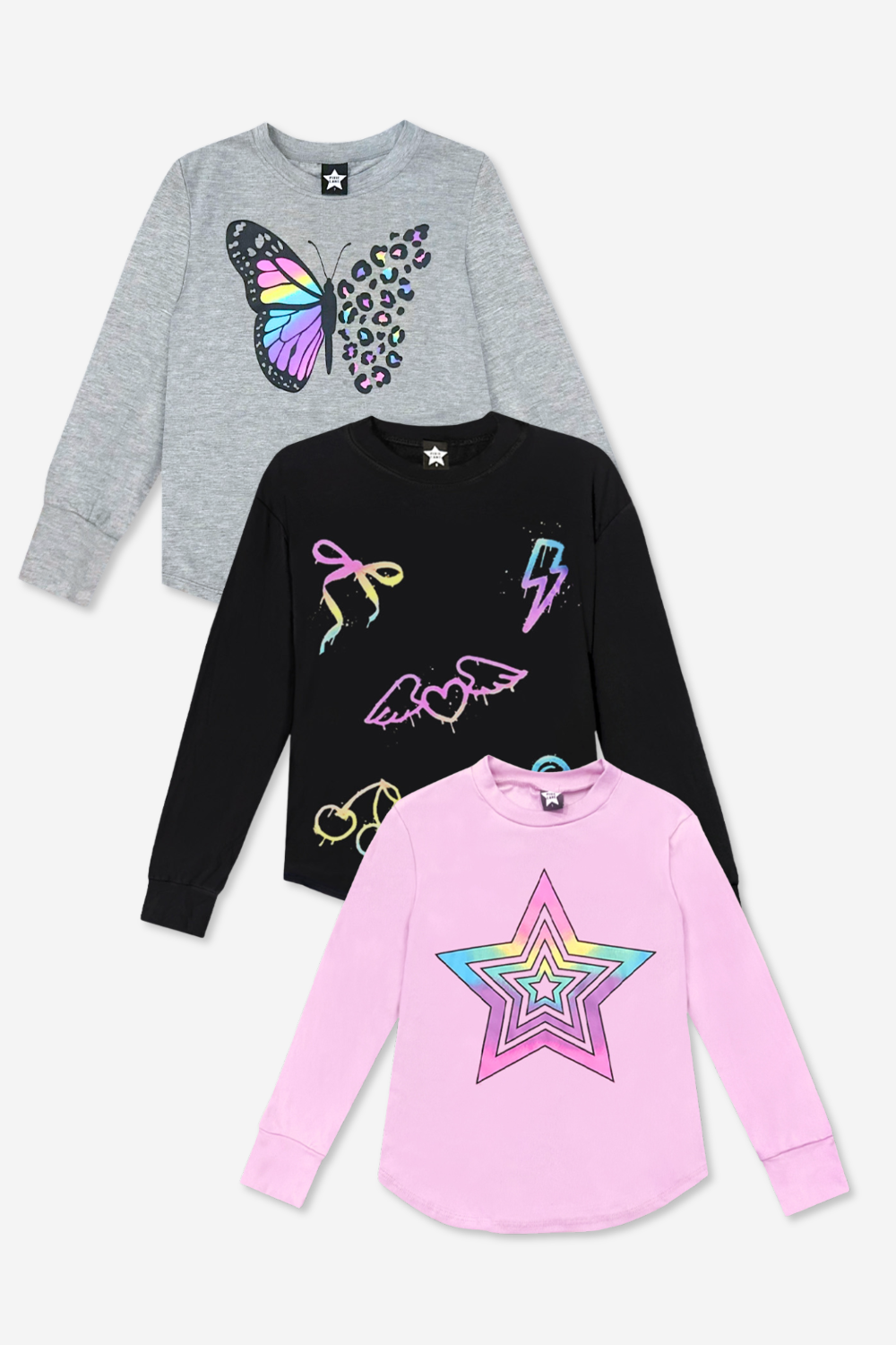 3-Pack Modal Long Sleeve Shirttail Top