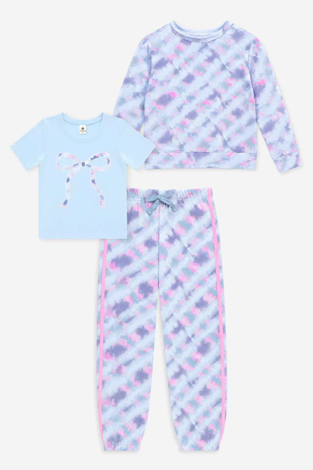 3 Pack Off The Shoulder Sweatshirt With Sweatpant & Fitted tee