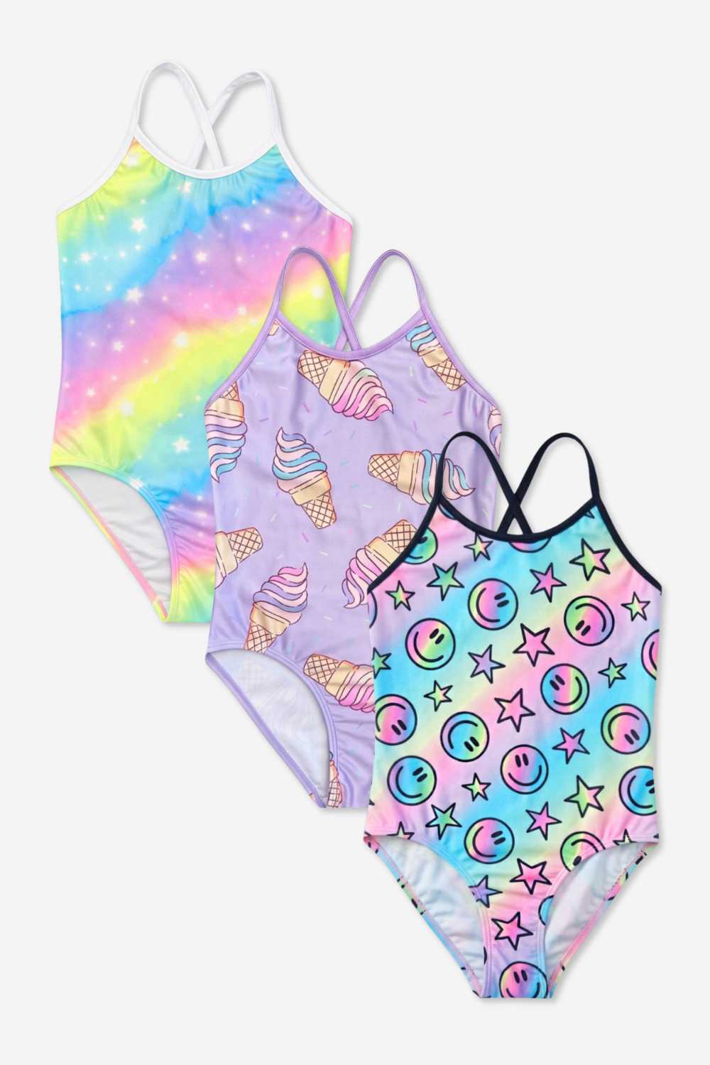3 Pack - Strappy One Piece Swimsuit