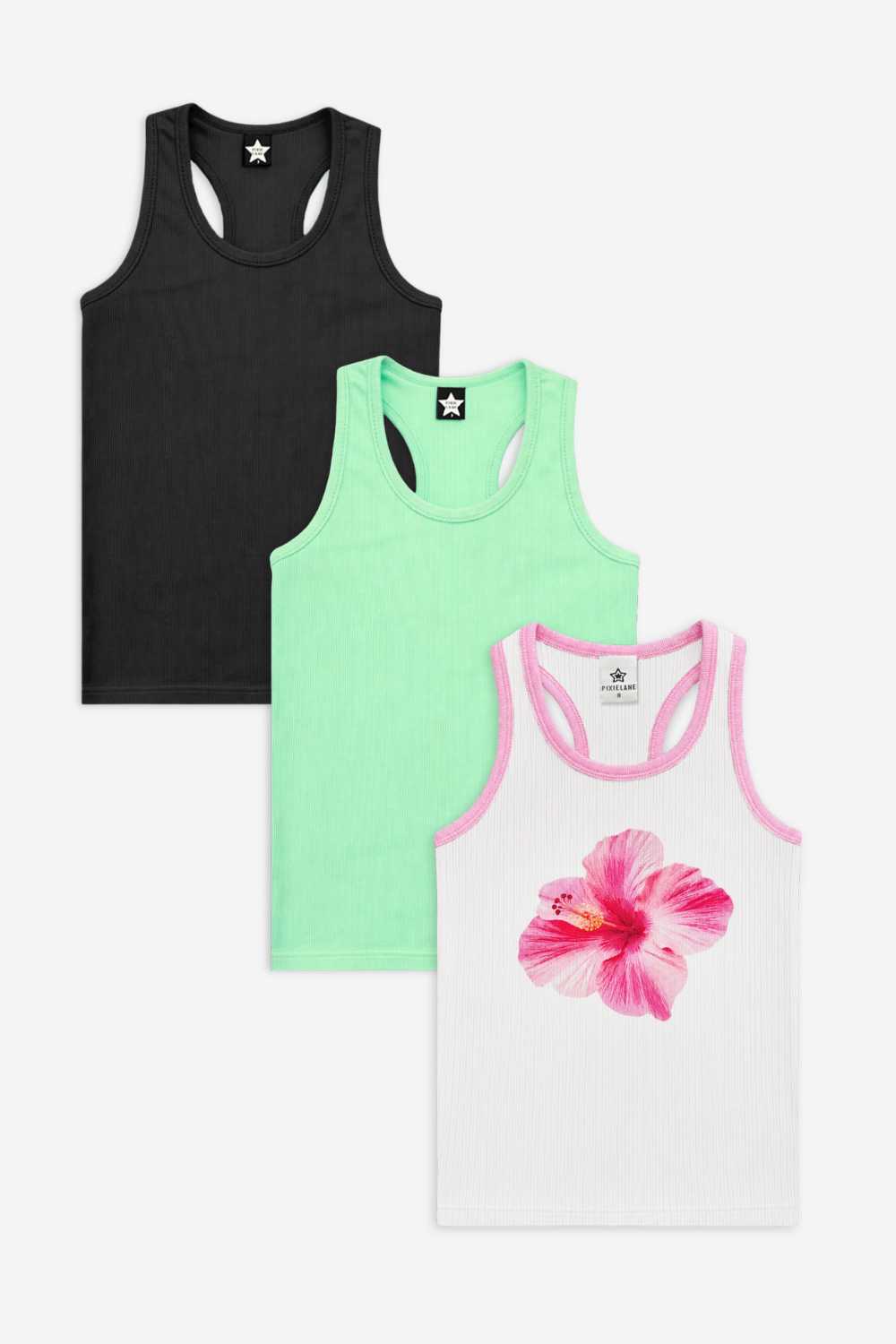 3 Pack - Ribbed Racerback Tank