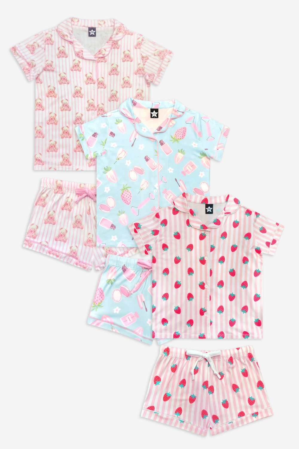 3 Pack - Short Sleeve Simply Soft Button Down Top & Short