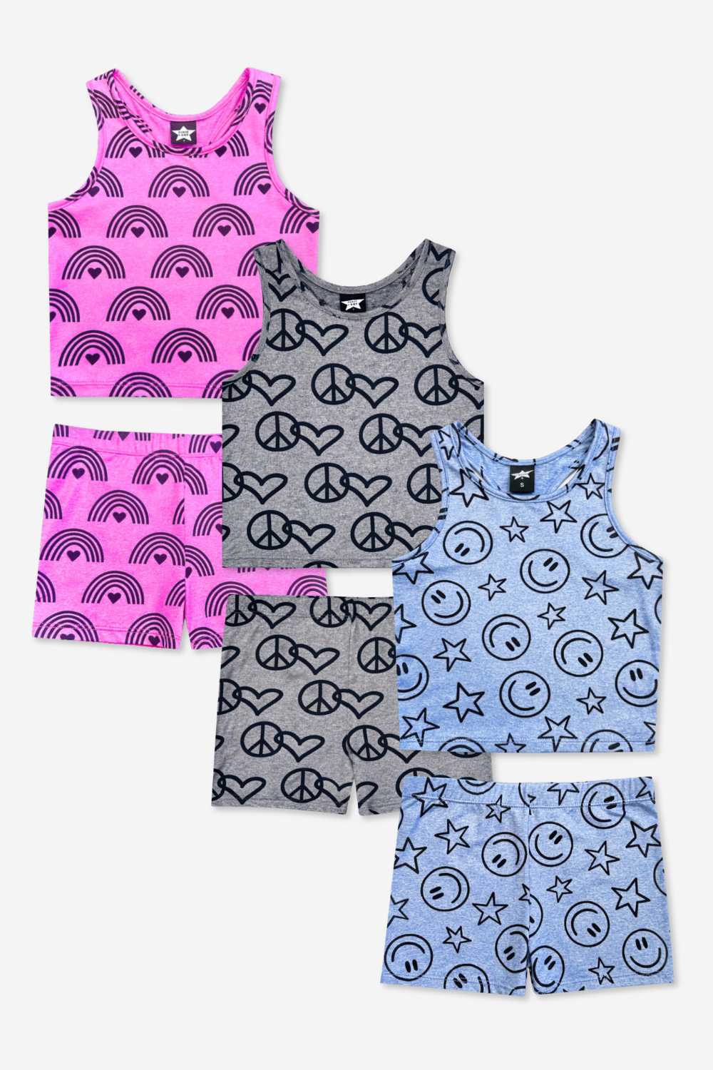 3-Pack Simply Soft Luxe Cropped Racerback Tank & Tumble Short