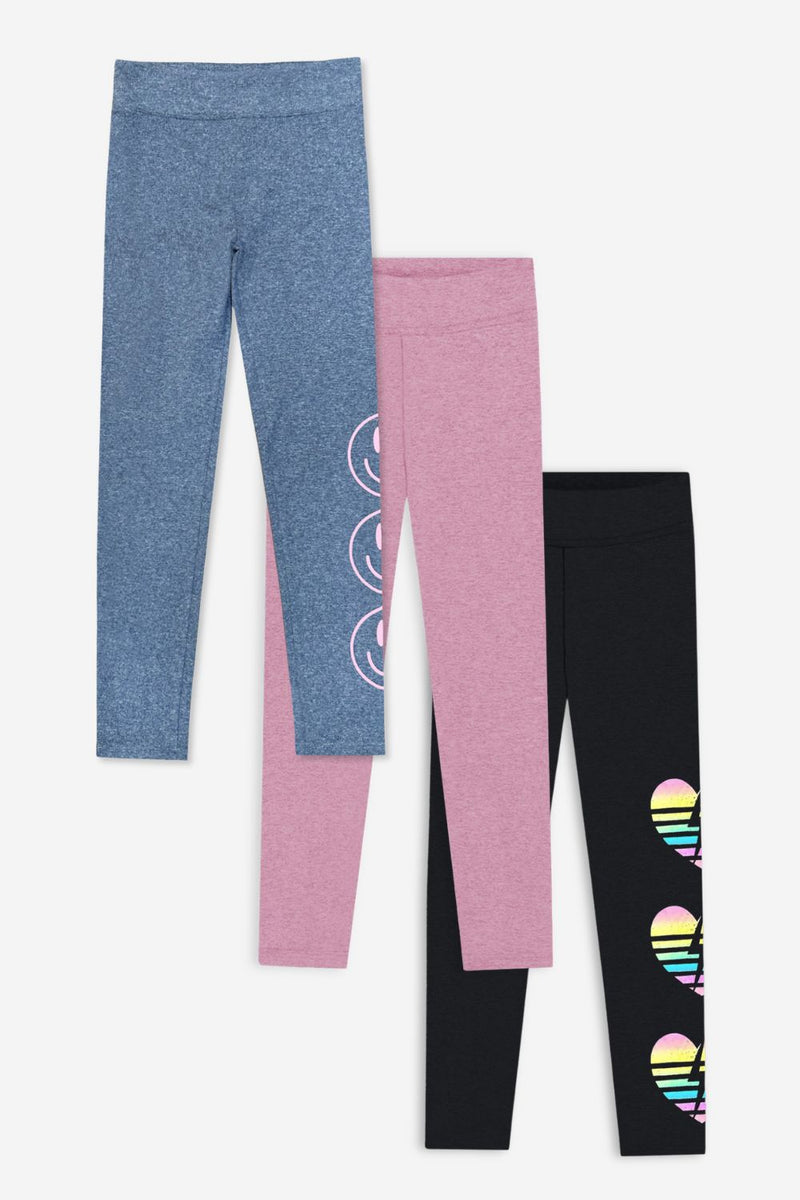 3-Pack Simply Soft Luxe Legging - Black Heart Bolt | Pink Mauve | Vintage Denim Smile - NEW!