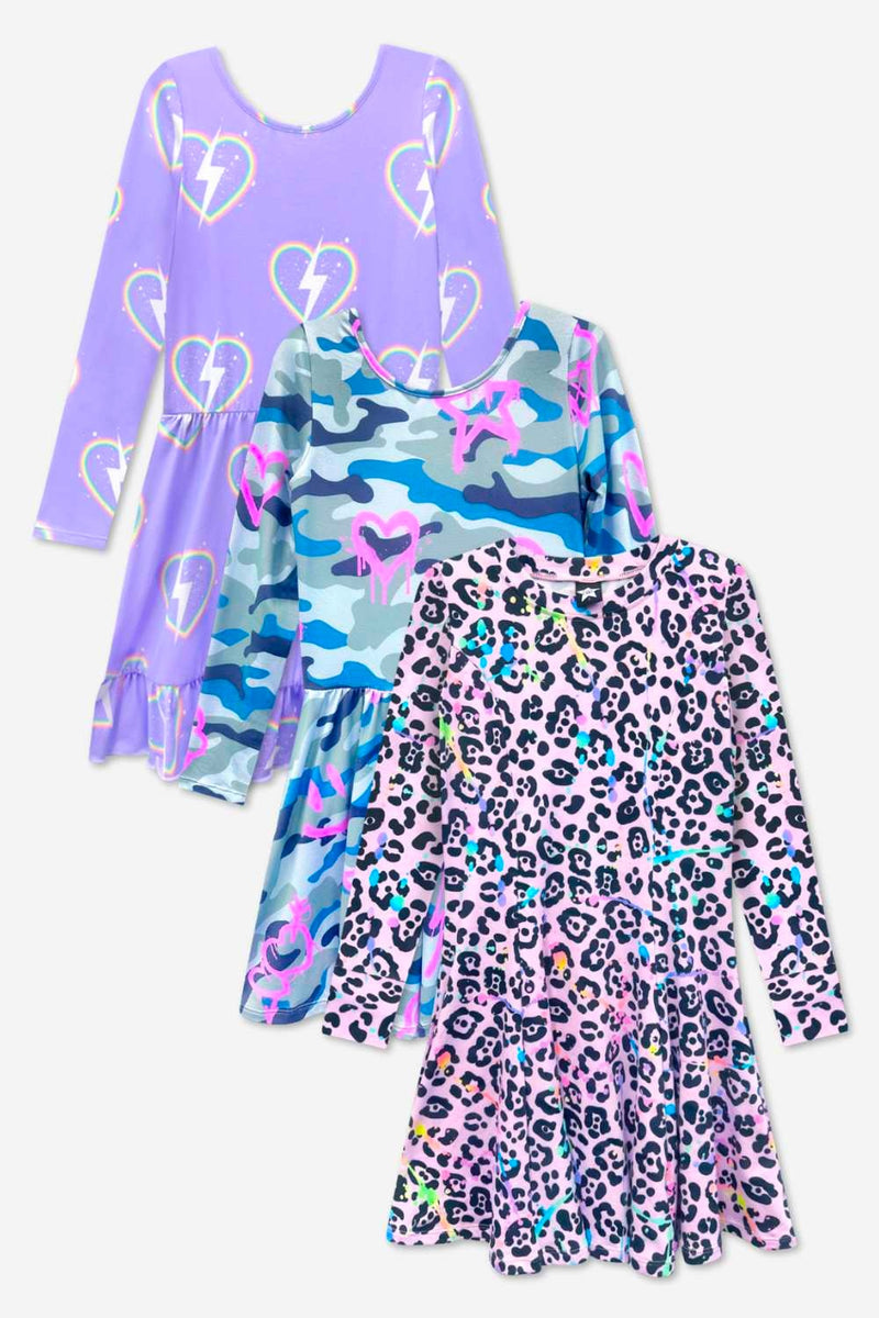 3-Pack Simply Soft L/S Dress.