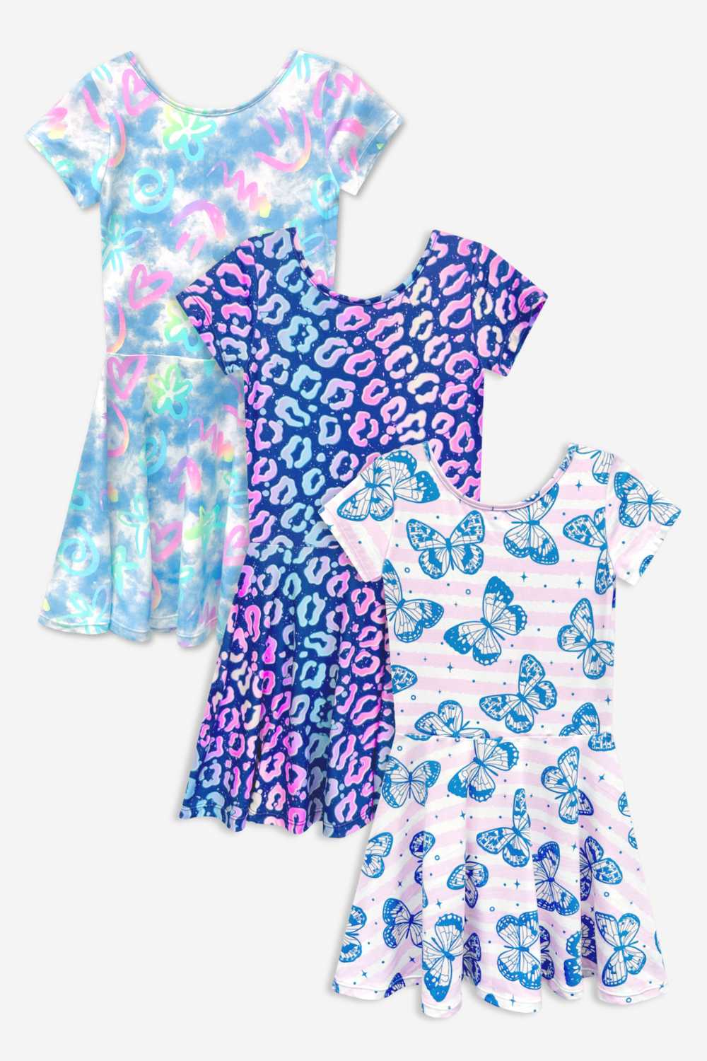 3-Pack Simply Soft Short Sleeve Skater Dress