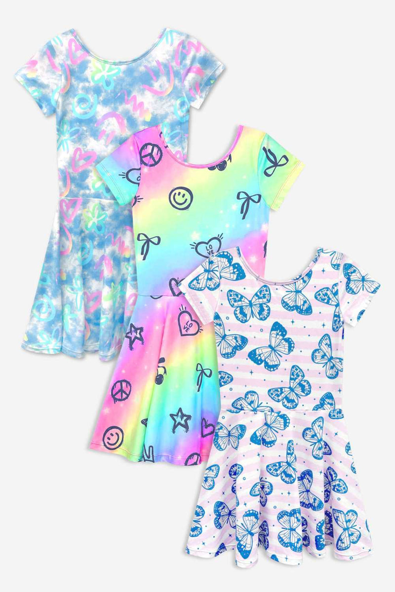 3-Pack Simply Soft Short Sleeve Skater Dress