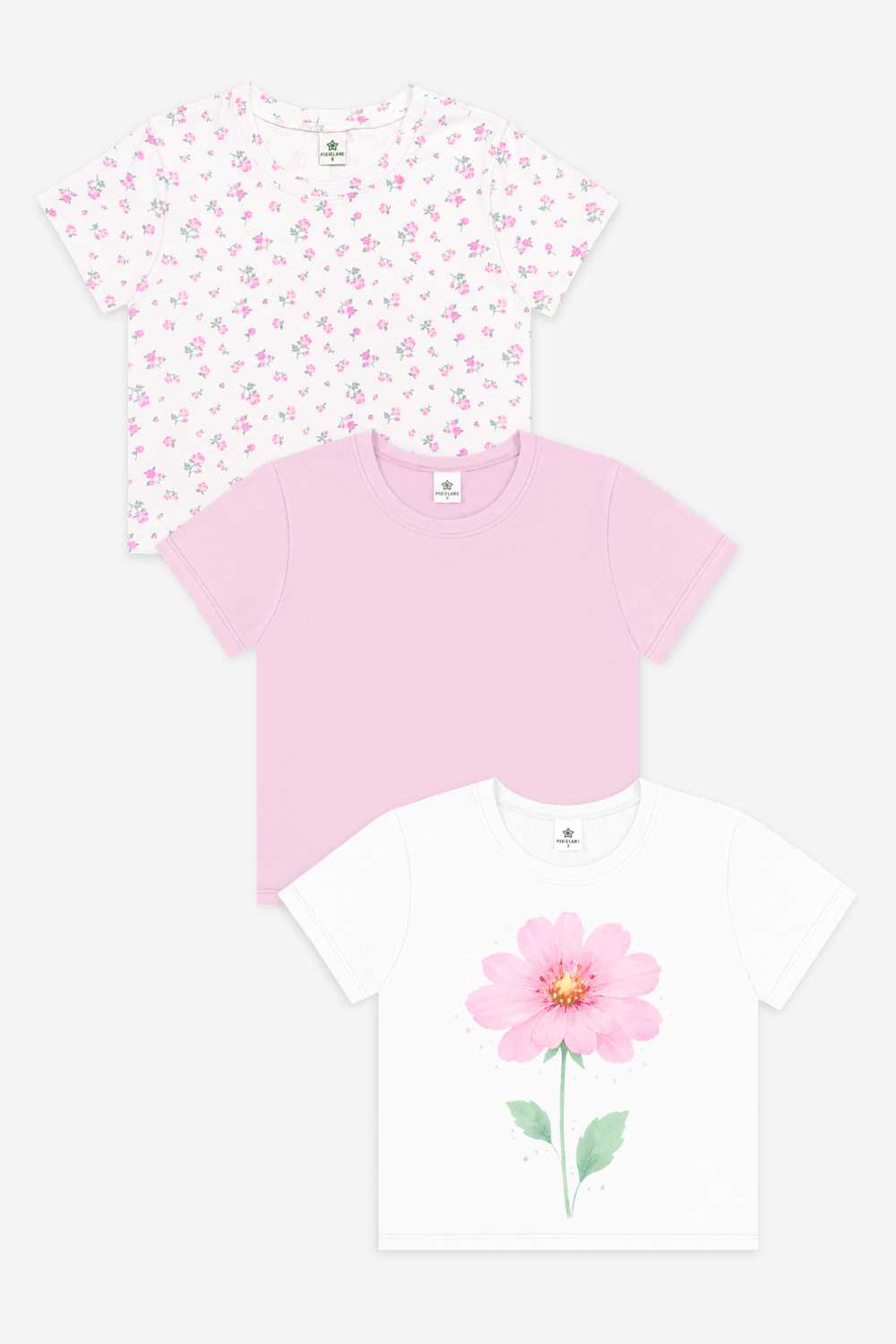 3 Pack Simply Soft Easy Tee - Ivory Ditsy Pink Floral | Dusty Pink | Ivory Pink Floral - NEW!