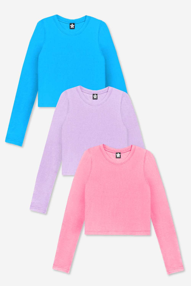 3-Pack Ultra-Soft Ribbed Fitted L/S Tee