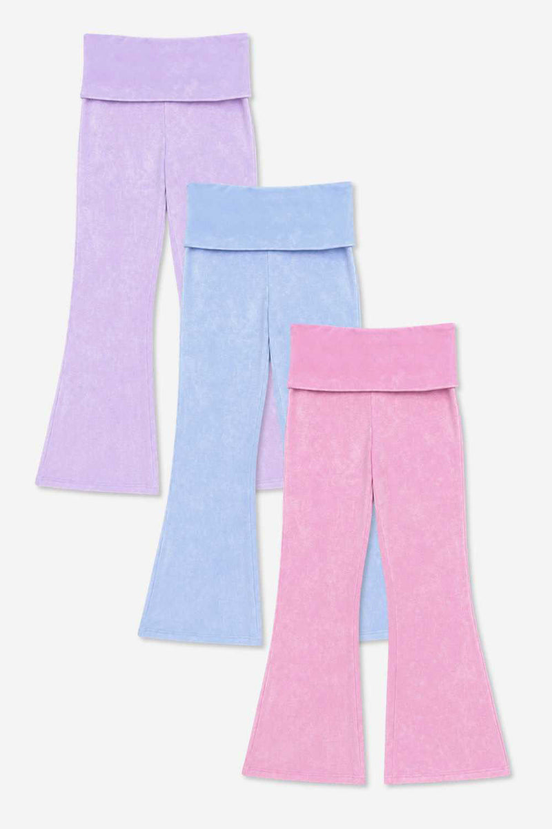 3 Pack Vintage Washed Foldover Flare