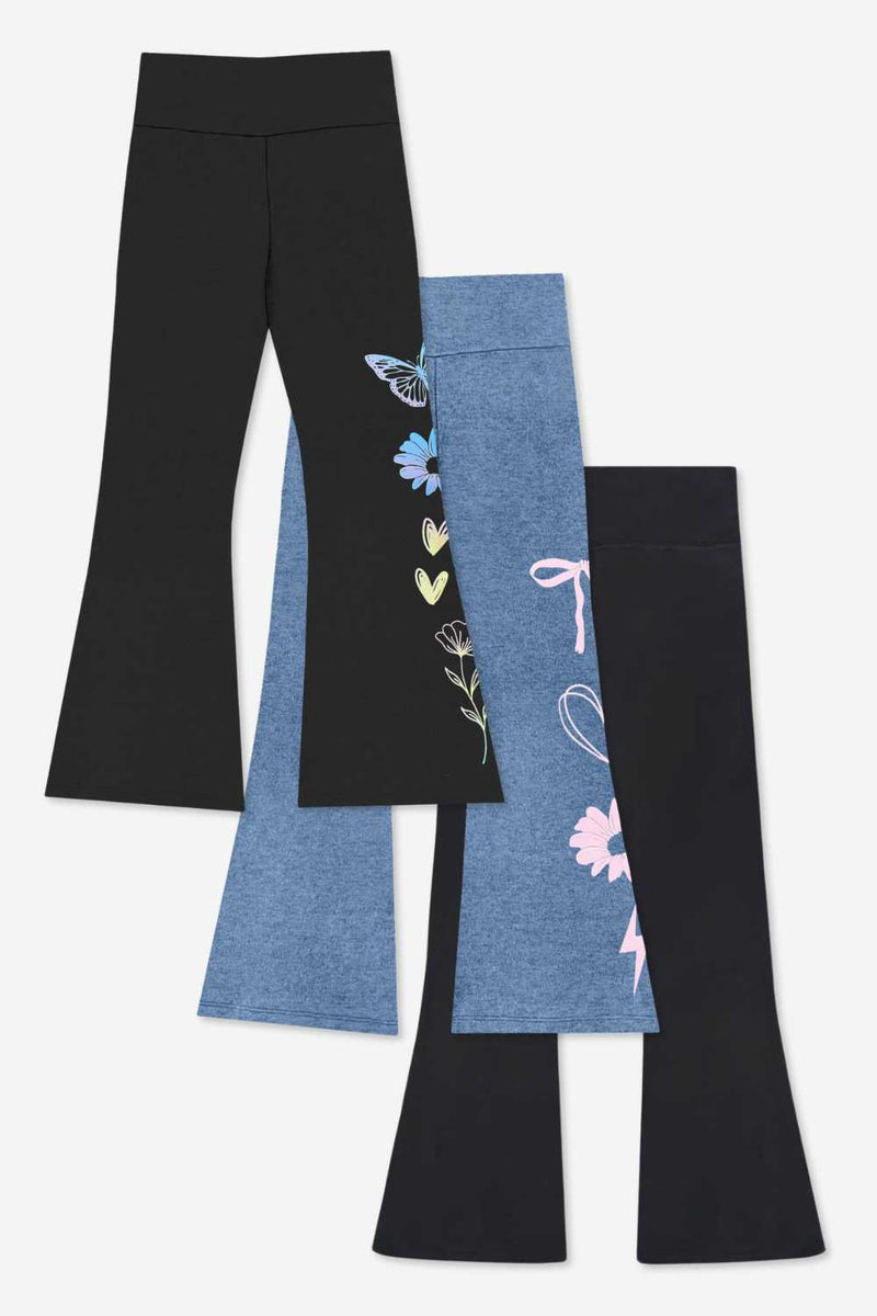 3-Pack Simply Soft Luxe Flare Legging - Black Sketch Emoji | Vintage Denim Emoji | Black - NEW!