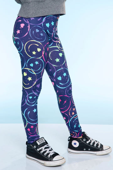 Simply Soft Long Legging - Midnight Rainbow Smile