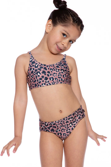 High Shine Plus Two Piece Swimsuit - Taupe Black Leopard
