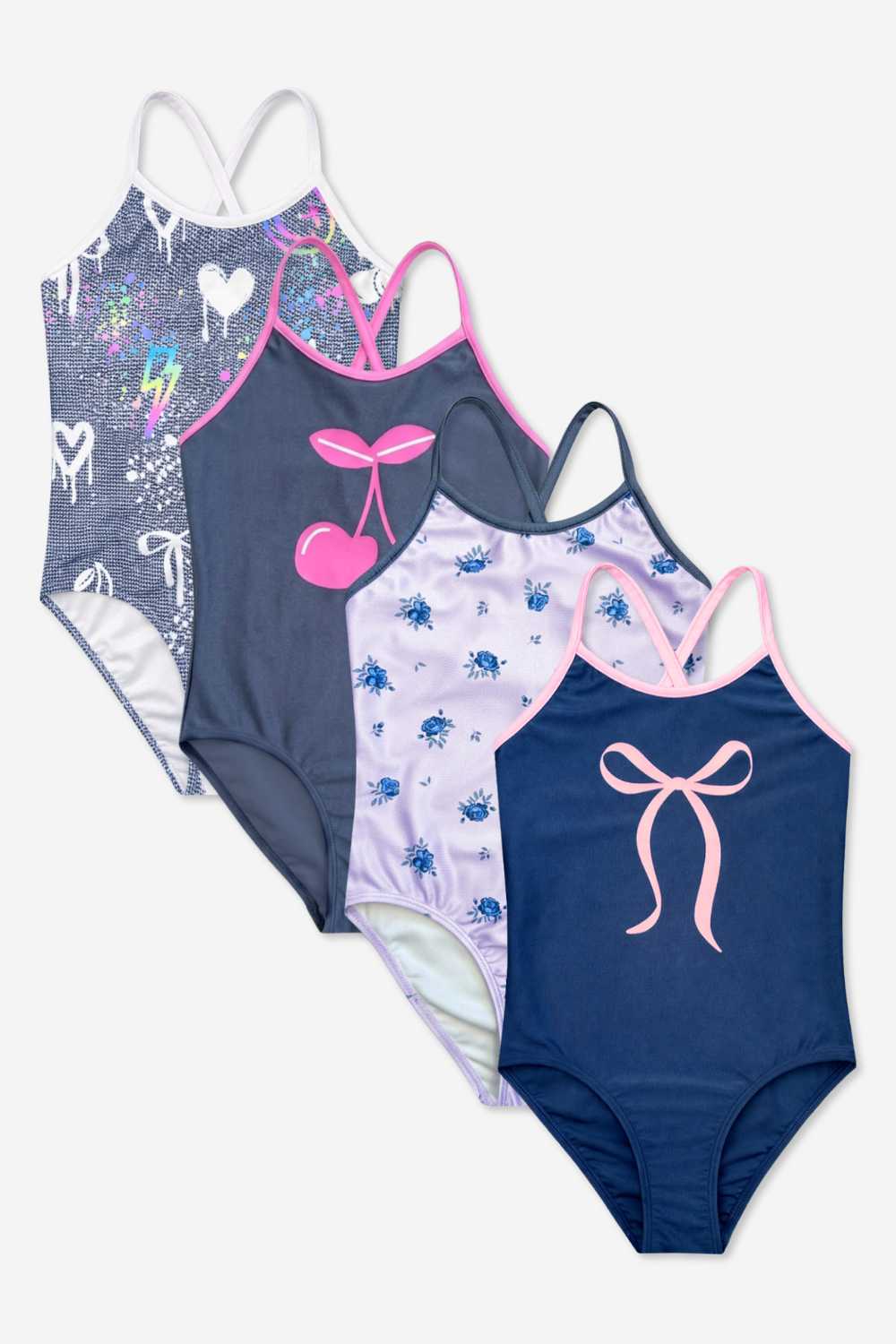 4 Pack - Strappy One Piece Swimsuit