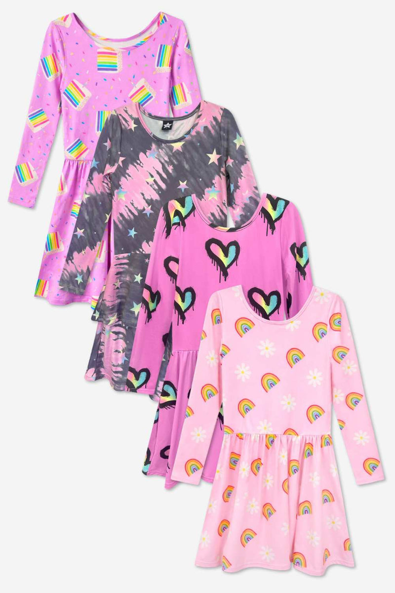 4-Pack Simply Soft L/S Dress.