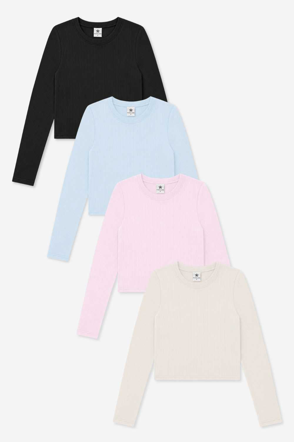 4-Pack Ultra-Soft Ribbed Fitted L/S Tee