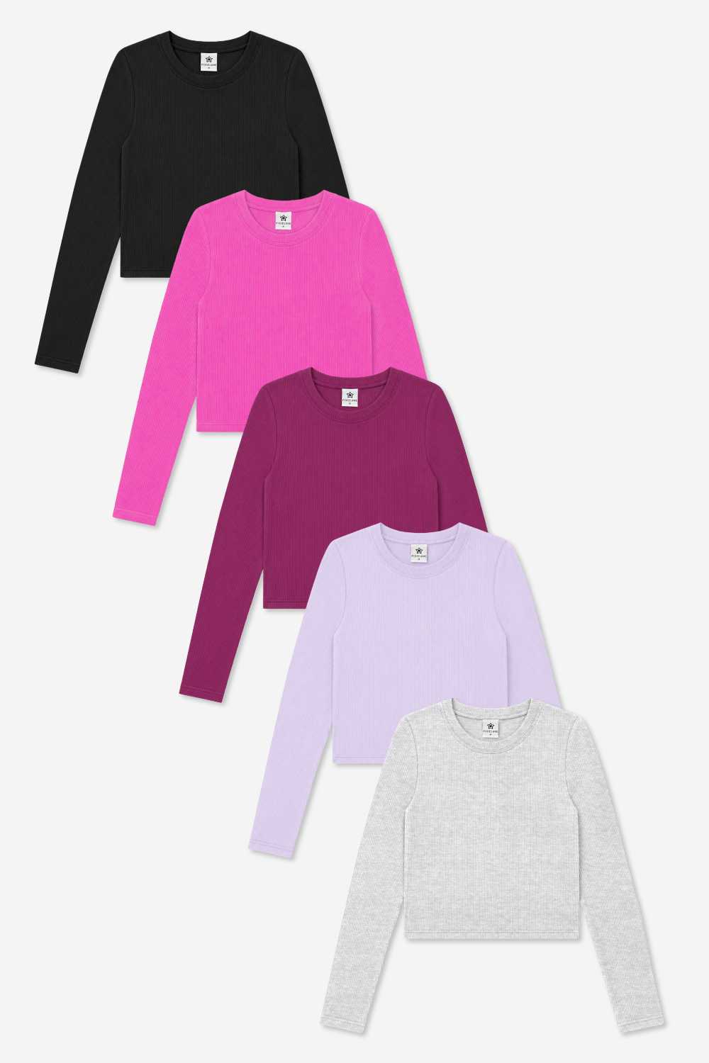 5-Pack Ultra-Soft Ribbed Fitted L/S Tee