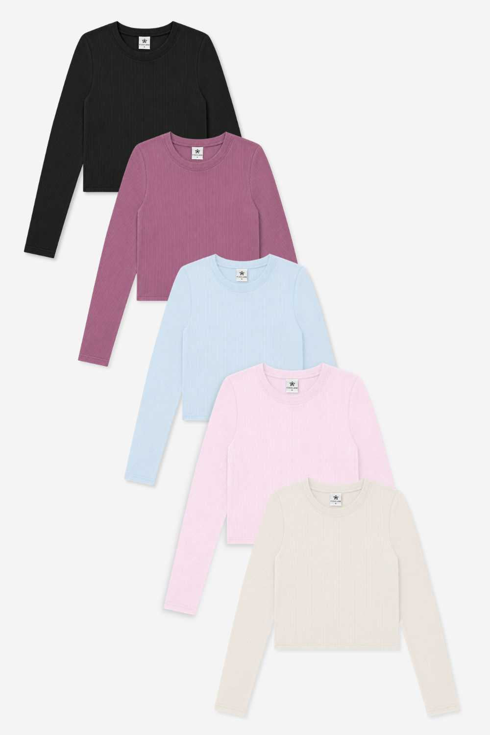 5-Pack Ultra-Soft Ribbed Fitted L/S Tee