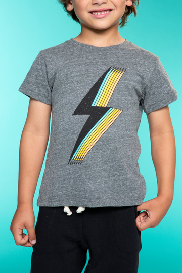 Tri-Blend Short Sleeve Graphic Tee - Grey Heather Bolt