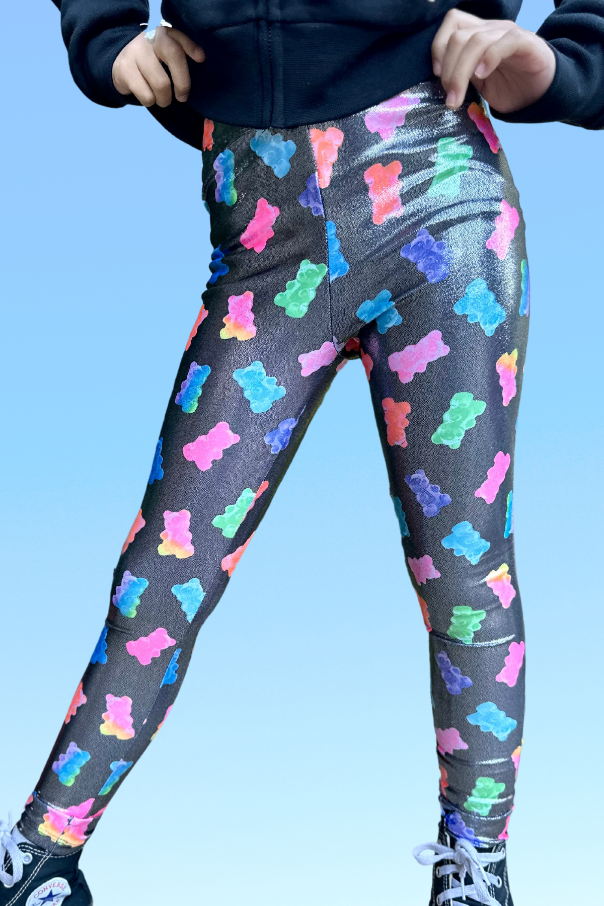 Glitter Foil High Shine Legging - Taupe Leopard - NEW!