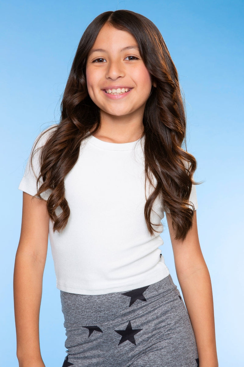 Ultra-Soft Ribbed Fitted Tee - White