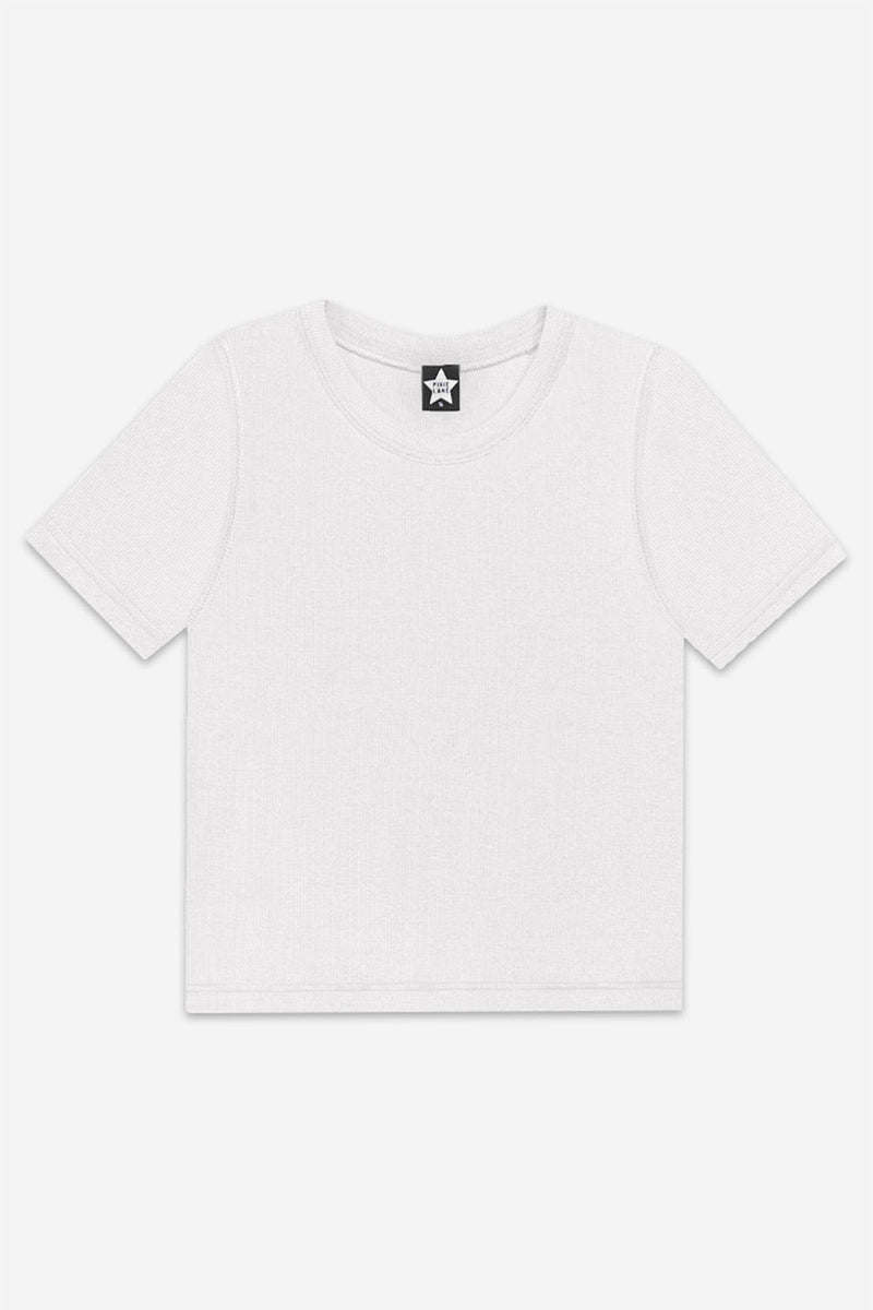 Ultra-Soft Ribbed Fitted Tee - White - NEW!