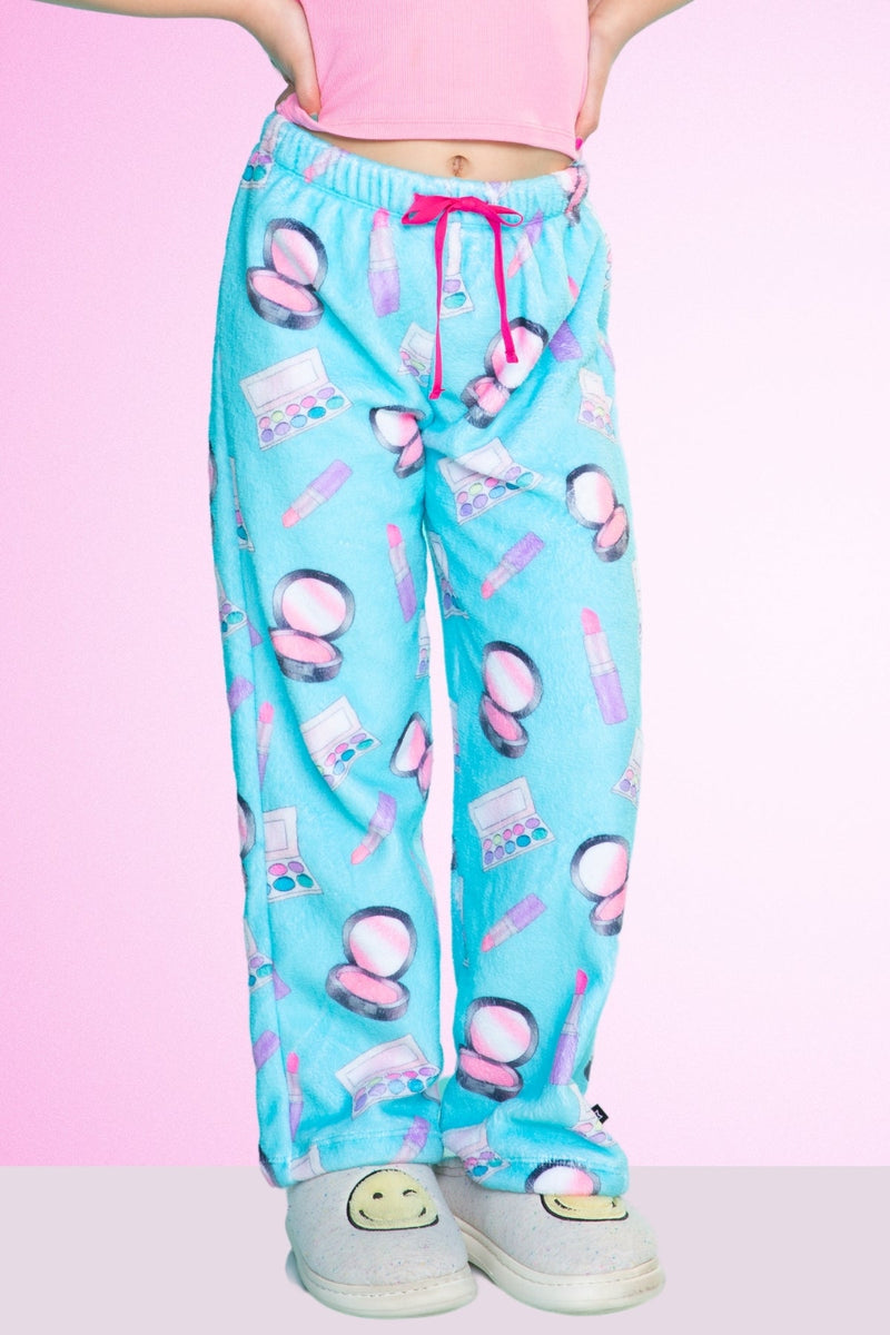 Multipack: Fuzzy Plush Karate Pant - Mint Pink Makeup | Rainbow Ombre Smile - Image 2