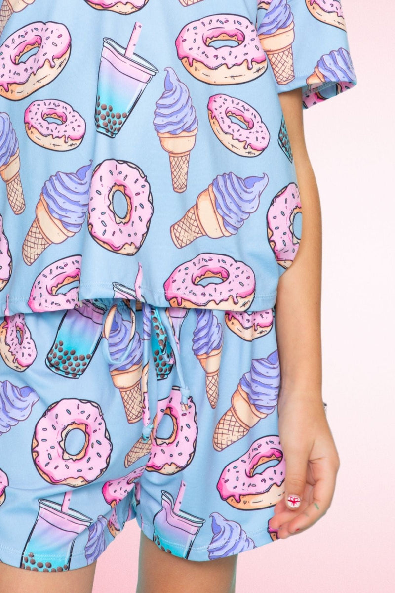 Simply Soft Easy Tee & Dolphin Short - Ice Cream Donut Boba - Image 3